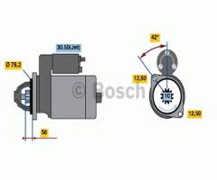 Bosch 0001125042 rozrusznik vw, audi a3 (8l1), seat toledo i (1l), skoda octavia (1u2)