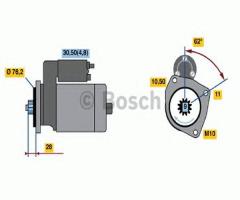 Bosch 0001125519 rozrusznik 12v vw, vw touareg (7la, 7l6, 7l7)