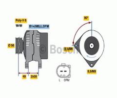 Bosch 0124325003 alternator vw, audi a3 (8l1), seat toledo ii (1m2), skoda octavia (1u2)