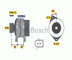 Bosch 0124325053 alternator iveco, fiat ducato autobus (250), iveco daily iv autobus, uaz patriot