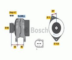 Bosch 0124525130 alternator 12v, fiat ducato autobus (250)