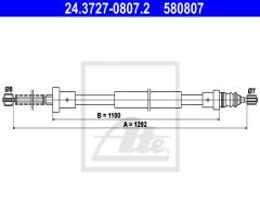 Ate 24.3727-0807 linka hamulca ręcznego peugeot 106 91-, peugeot 106 i (1a, 1c)