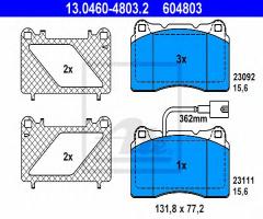 Ate 13.0460-4803 klocki hamulcowe alfa romeo 156 1,9jtd 16v 04-05, alfa romeo 156 sportwagon (932)