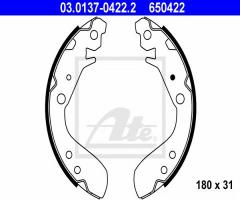 Ate 03.0137-0422 szczęki hamulcowe honda jazz 02-, honda jazz ii (gd)