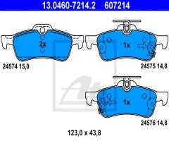 Ate 13.0460-7214 klocki hamulcowe toyota yaris 06- tył, daihatsu charade