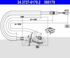 Ate 24.3727-0179 linka hamulca ręcznego mercedes sprinter 95-06 l