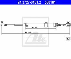 Ate 24.3727-0181 linka hamulca ręcznego mercedes sprinter 95-06