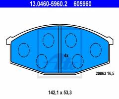 Ate 13.0460-5960 klocki hamulcowe nissan patrol 260 83-97, nissan patrol station wagon (w160)