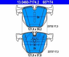 Ate 13.0460-7174 klocki hamulcowe bmw 5 e60 03- tył, bmw 5 (e60)