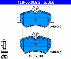 Ate 13.0460-3832 klocki hamulcowe vw crafter 06- tył, vw crafter 30-35 autobus (2e_)