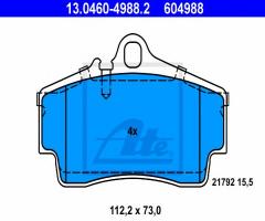 Ate 13.0460-4988 klocki hamulcowe porsche boxster 96- tył, porsche boxster (986)