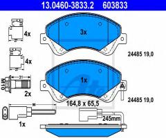 Ate 13.0460-3833 klocki hamulcowe ford transit 06-, ford transit autobus