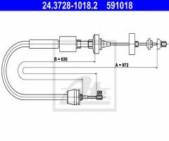 Ate 24.3728-1018 linka sprzęgła renault megane 96-02, renault megane i (ba0/1_)