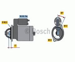 Bosch 0986016330 rozrusznik 12v, audi 80 (89, 89q, 8a, b3), skoda superb (3u4), vw passat (3b2)