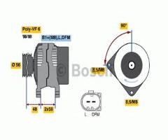 Bosch 0986041860 alternator 12v, audi a4 (8d2, b5), ford galaxy (wgr), seat toledo ii (1m2)