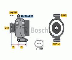 Bosch 0986047920 alternator 12v ford land rover, ford transit autobus