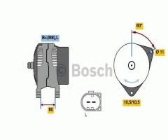 Bosch 0986080060 alternator 12v, fiat ducato nadwozie pełne (250), iveco massif station wagon