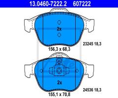 Ate 13.0460-7222 klocki hamulcowe renault scenic ii 05-09, renault scÉnic ii (jm0/1_)