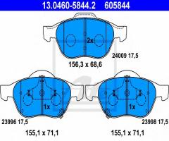 Ate 13.0460-5844 klocki hamulcowe toyota avensis 01-03 z czuj., toyota avensis (_t22_)