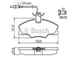 Bosch 0986424227 klocki hamulc. peugeot 406 1,6-1,8  95-, peugeot 406 (8b)