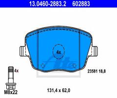 Ate 13.0460-2883 klocki hamulcowe skoda fabia 99-, seat ibiza iv (6l1), skoda roomster (5j)