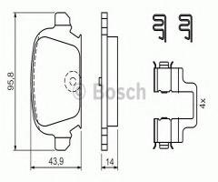 Bosch 0986424528 klocki hamulc. opel corsa c 1,8 16v  00- tył, opel corsa c (f08, f68)