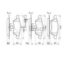 Bosch 0986424537 klocki hamulc. vw t4  97- z czuj., vw transporter iv autobus (70xb, 70xc, 7db, 7dw)