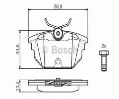 Bosch 0986424545 klocki hamulc. fiat bravo,marea tył, alfa romeo gtv (916c_), fiat punto (176)