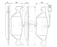 Bosch 0986424576 klocki hamulc. fiat marea 2,0 20v  96- z czuj., alfa romeo 166 (936)