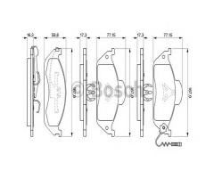 Bosch 0986424611 klocki hamulc. db w163 ml230-ml430 98-, mercedes-benz klasa m (w163)