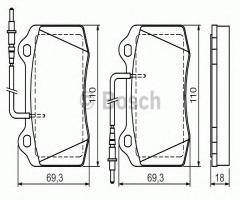 Bosch 0986424658 klocki hamulc. peugeot 406 coupe  97- z czuj., peugeot 406 coupe (8c)