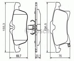 Bosch 0986424707 klocki hamulc. opel astra h  04-10, opel meriva