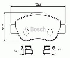 Bosch 0986424786 klocki hamulc. fiat panda 1,3jtd  03-, fiat panda van (169)