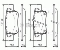 Bosch 0986424798 klocki hamulc. toyota avensis  03-09 tył z czuj., toyota avensis sedan (t25)