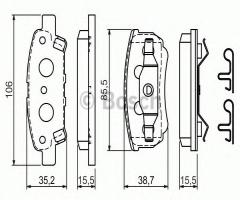 Bosch 0986424814 klocki hamulc. mitsubishi lancer  03- tył, citroËn c-crosser enterprise
