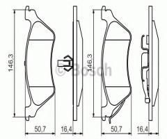 Bosch 0986424816 klocki hamulc. chrysler voyager  01- tył, chrysler voyager iv (rg, rs)