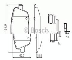 Bosch 0986424829 klocki hamulc. skoda fabia 99-, seat ibiza iv (6l1), skoda roomster (5j)