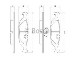 Bosch 0986460996 klocki hamulc. bmw 3 e30  82-93 tył, saab 900 i combi coupe, volvo 480 e