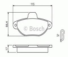 Bosch 0986461119 klocki hamulc. fiat panda  03-, fiat cinquecento (170), lancia y (840a)