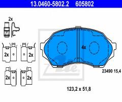 Ate 13.0460-5802 klocki hamulcowe mazda 323 98-03 z akustycznym czujnikiem zużycia