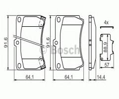 Bosch 0986461141 klocki hamulc. mazda 323 89-98, kia rio sedan (dc_), mazda 323 s iv (bg)