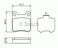 Bosch 0986466871 klocki hamulc. db w124,w201 tył, mercedes-benz 190 (w201)