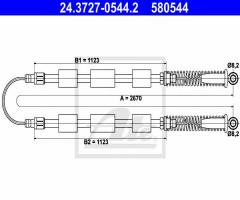 Ate 24.3727-0544 linka hamulca ręcznego fiat seicento 98-, fiat cinquecento (170)