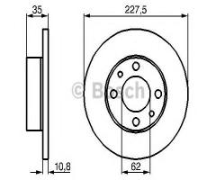 Bosch 0986478063 tarcza hamulc. fiat uno,polonez,ibiza  -93, autobianchi a 112, fiat 127