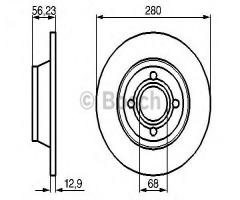Bosch 0986478131 tarcza hamulc. audi 80  92-96, audi 80 (8c, b4)
