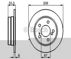 Bosch 0986478188 tarcza hamulc. mercedes w202 c-klasa  93-00 tył, mercedes-benz 190 (w201)