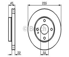 Bosch 0986478219 tarcza hamulc. mazda 323  89-99, kia rio sedan (dc_), mazda 323 s iv (bg)