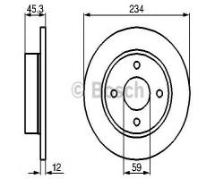 Bosch 0986478288 tarcza hamulc. citroen berlingo,xsara peugeot 206,, nissan micra ii (k11)