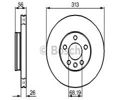 Bosch 0986478296 tarcza hamulc. vw sharan  00-10, ford galaxy (wgr), seat alhambra (7v8, 7v9)