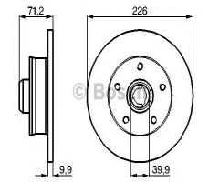 Bosch 0986478332 tarcza hamulc. vw golf iii  91-96 tył, seat toledo i (1l), vw passat (3a2, 35i)